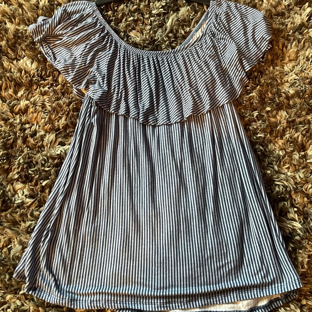 Striped off the shoulder top